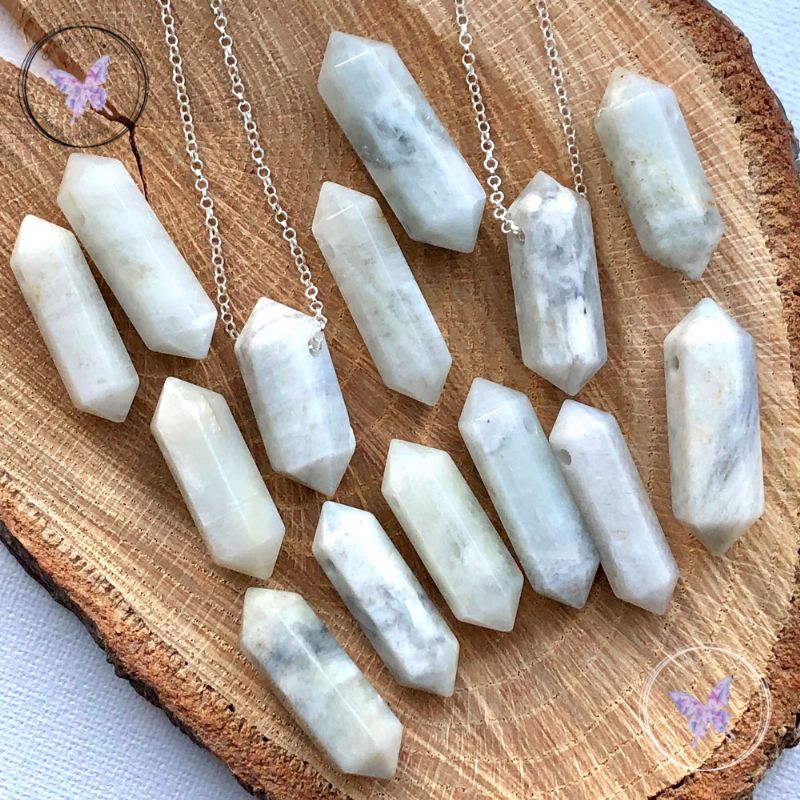 Moonstone Double Terminated Point Necklace B